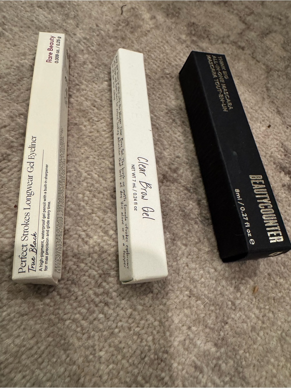 beautycounter Black Mascara, Clear Brow Gel & Cream Eyeliner Trio
